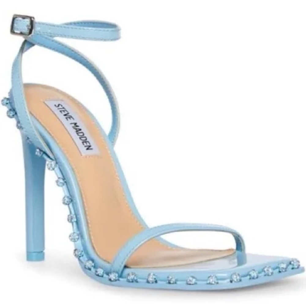 Steve Madden Blue Strappy Heels with Embellishments
